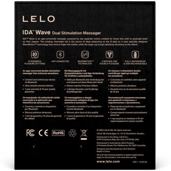 Lelo IDA WAVE Pāru stimulātors melns