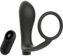 Addicted Toys PENIS RING WITH REMOTE CONTROL ANAL PLUG BLACK RECHARGEABLE