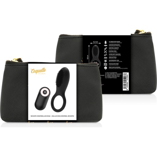 Coquette Toys COQUETTE CHIC DESIRE - COCK RING REMOTE CONTROL RECHARGEABLE melns/ GOLD