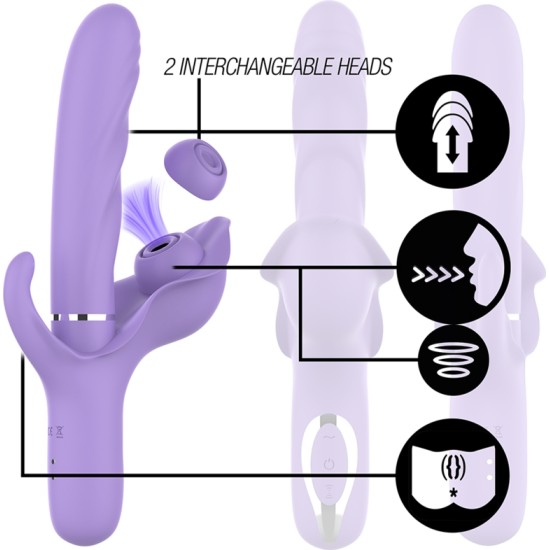 Intense Fun INTENSE - BILLIE MULTIFUNCTION RECHARGEABLE VIBRATOR SUCTION & PULSING violets