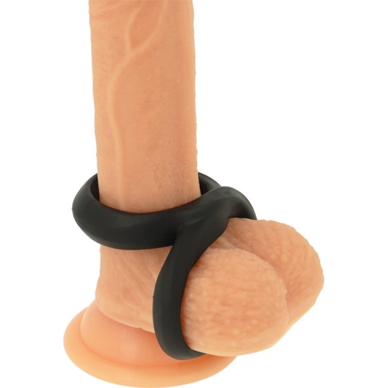 Powering SUPER FLEXIBLE AND RESISTANT PENIS AND TESTICLE RING PR12 melns