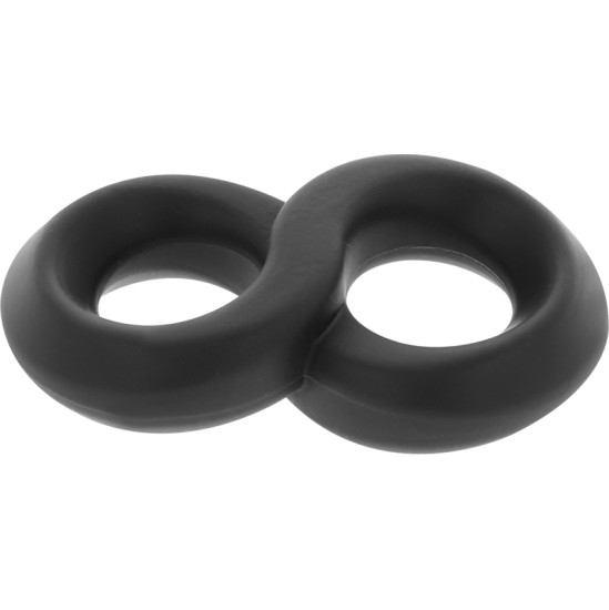 Powering SUPER FLEXIBLE AND RESISTANT PENIS AND TESTICLE RING PR12 melns