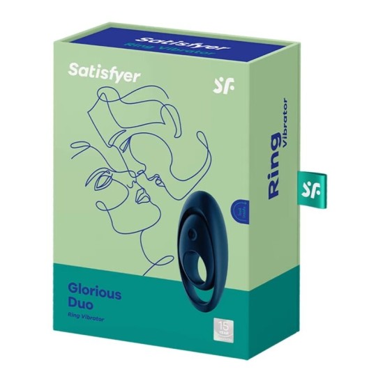 Satisfyer Ring SATISFYER GLORIOUS DUO RING VIBRATOR BLUE