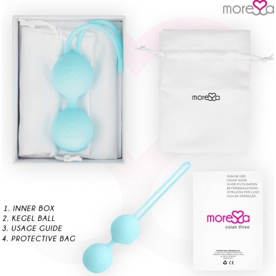 Moressa Silikona vaginālās bumbiņas tirkīza