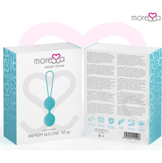 Moressa Silikona vaginālās bumbiņas tirkīza