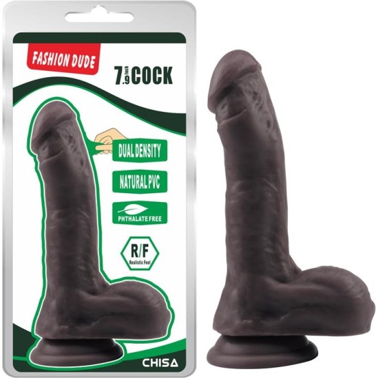 Chisa Dildo Dual Density Fashion Dude 20.5 x 4.5 cm Brown