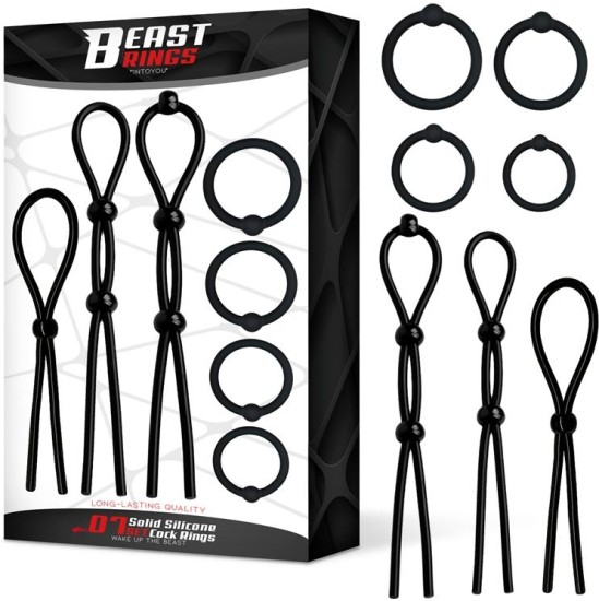 Beast Rings 07 Set Solid Silicone Cock Rings