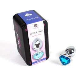 Secret Play Blue Heart Metal Butt Plug Size S