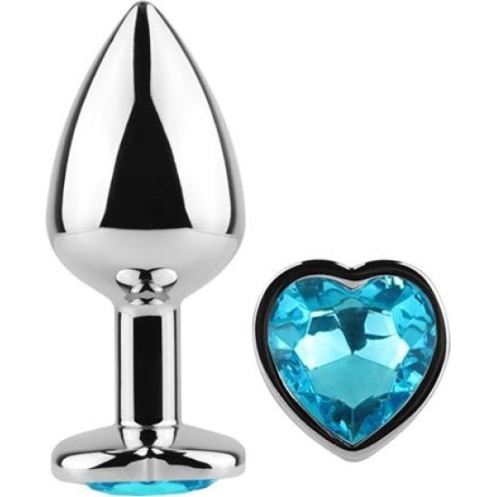 Secret Play Blue Heart Metal Butt Plug Size S