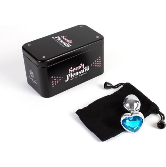 Secret Play Blue Heart Metal Butt Plug Size S