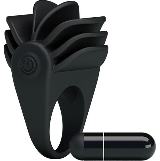 Prettylove Pretty Love Vibrating Cock Ring Chester Black