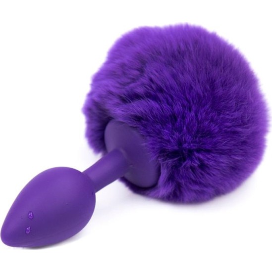 Afterdark Butt Plug with Pompon Purple Size S