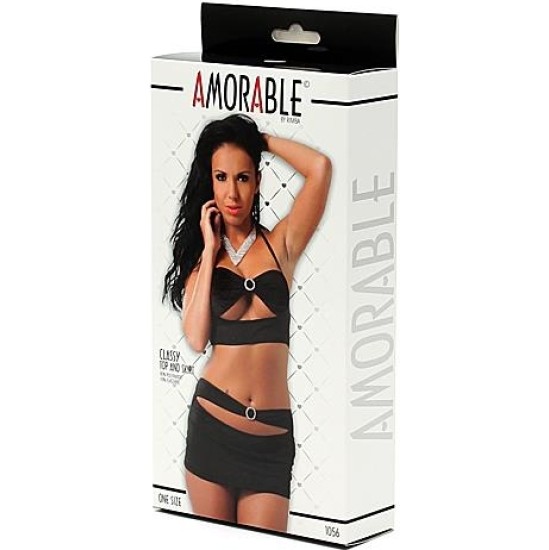 Amorable Top and Skirt Black One Size