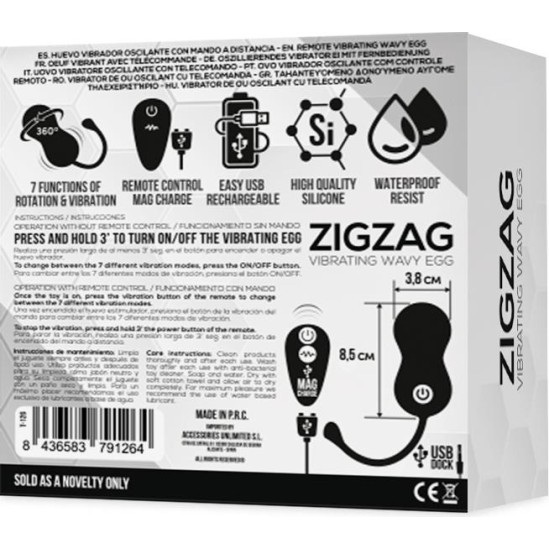 Tardenoche Zigzag Vibrating and Zigzagging Egg with Remote Control