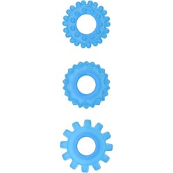 Lovetoy Lumino Play Set 3 Penis Ring Blue Light