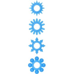 Lovetoy Lumino Play Set 4 Penis Ring Blue Light