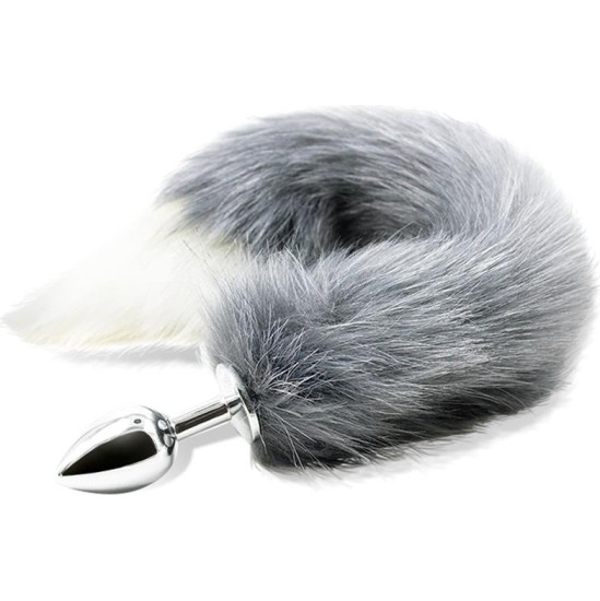 Intoyou Bdsm Line Anal Plug with Grey and White Foxy Tail