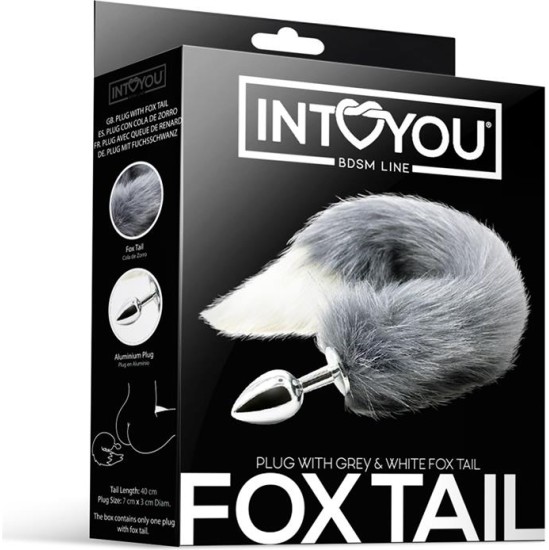 Intoyou Bdsm Line Anal Plug with Grey and White Foxy Tail
