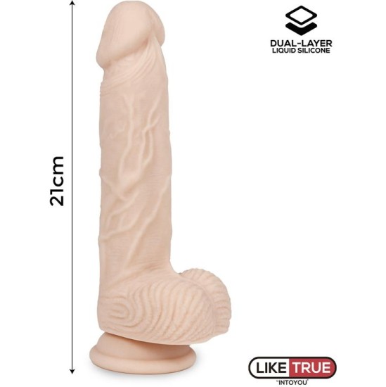 Liketrue Realistic Dildo Liquid Silicone Dual Layer 8.25 White