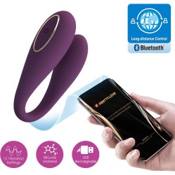 Prettylove August Vibrador de Parejas App Remote Lila CL12