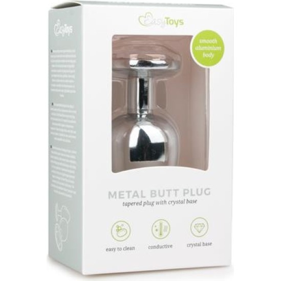 Easytoys Metal Butt Plug No. 6 - Silver/Clear