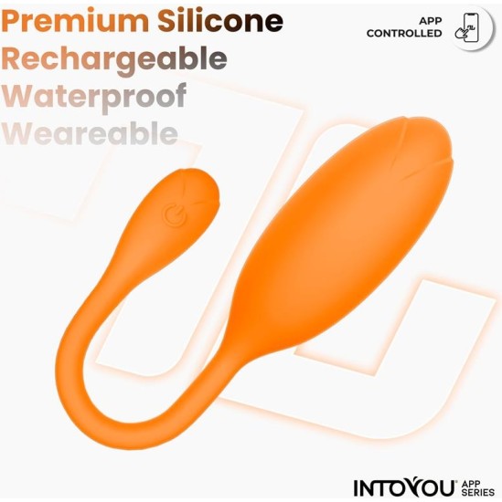 Intoyou App Series Logan Vibrating Egg with App Unibody Silicone Orange