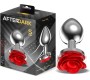 Afterdark Metal Anal Plug with Red Rose Base - Size S