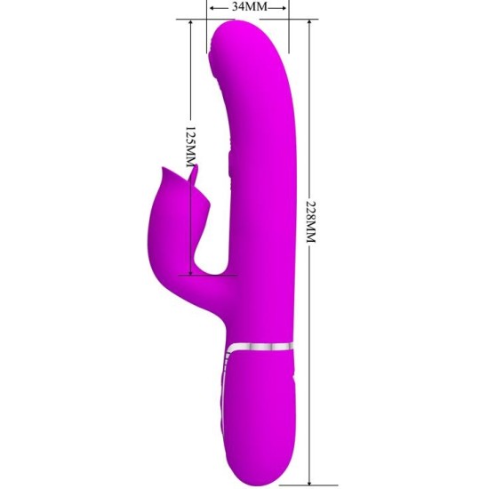 Prettylove Gigi Vibrator Licking and Thumping Fuchsia