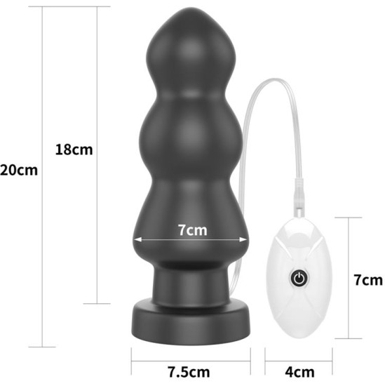 Lovetoy Vibrating Butt Plug King Sized 7.8 Black