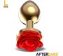 Afterdark Golden Metal Anal Plug with Red Rose Base Size L