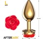 Afterdark Golden Metal Anal Plug with Red Rose Base Size L