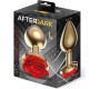 Afterdark Golden Metal Anal Plug with Red Rose Base Size L