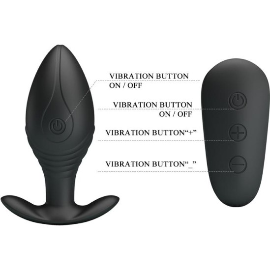 Prettylove Regina Royal Butt Plug with Remote USB