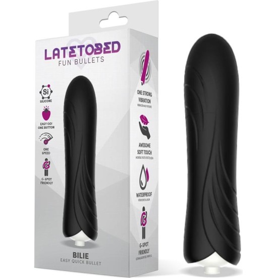 Latetobed Bilie Easy Quick Vibrating Bullet Silicone Black