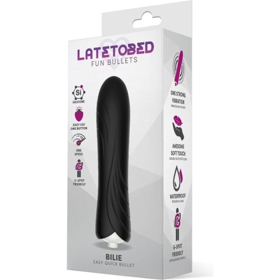 Latetobed Bilie Easy Quick Vibrating Bullet Silicone Black