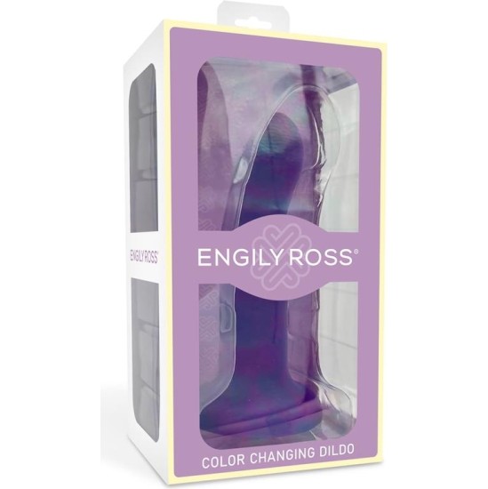 Dildox By Engily Ross Color-Changing Dildo Purple to Pink Size M 17 cm