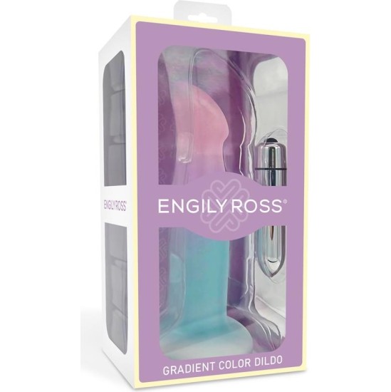 Dildox By Engily Ross Dildo Dildo with Vibration and Suction Cup Gradient Colour 17 cm