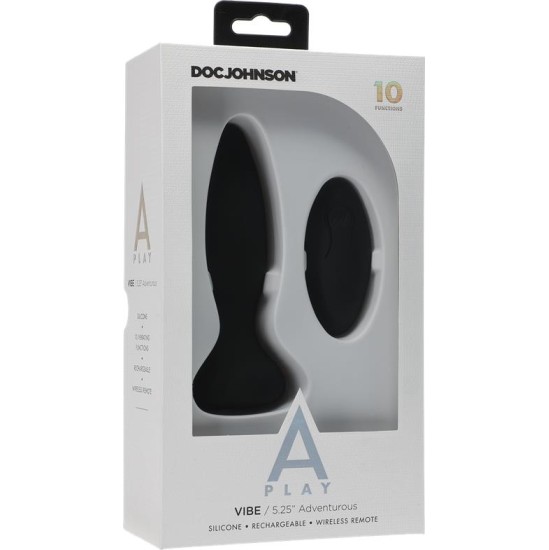 A-Play Vibrating Butt Plug Vibe Adventurous Black