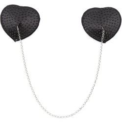 Latetobed Bdsm Line Nipple Covers with Metal Chain Black
