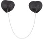 Latetobed Bdsm Line Nipple Covers with Metal Chain Black