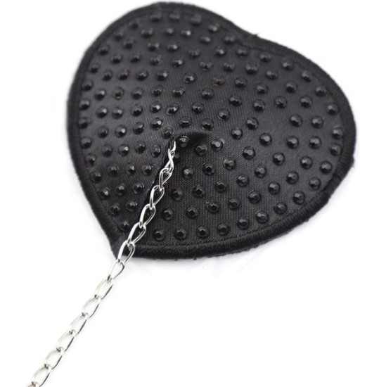 Latetobed Bdsm Line Nipple Covers with Metal Chain Black