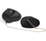Latetobed Bdsm Line Nipple Covers with Metal Chain Black