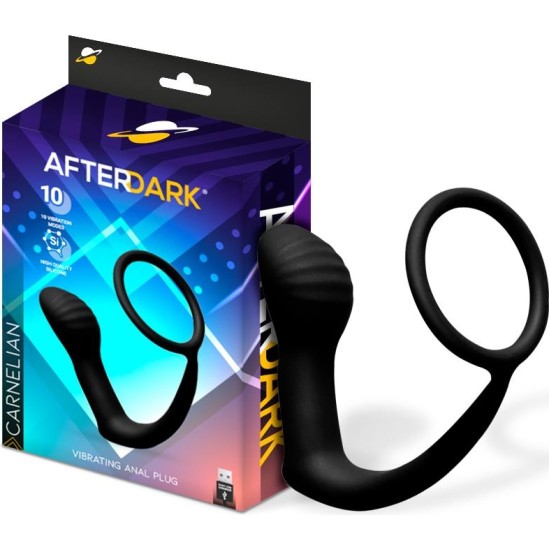 Afterdark Carnelian Vibrating Anal Plug with Penis Ring