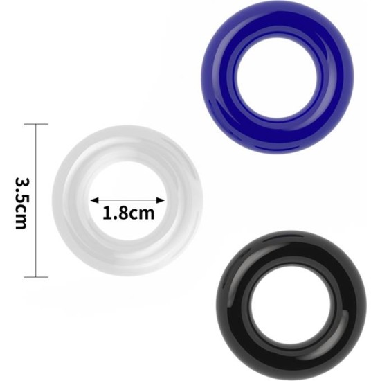 Lovetoy Pack of 3 Penis Ring Power Plus