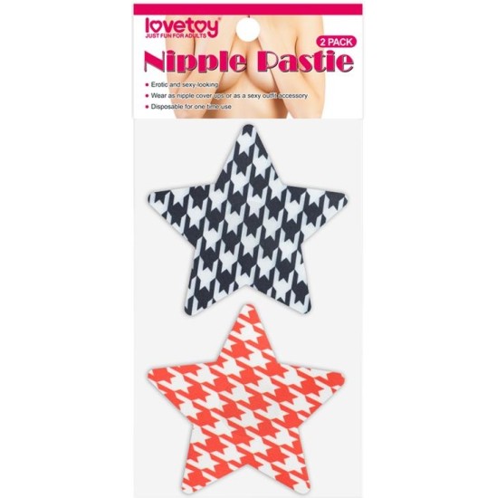 Lovetoy Pack Nipple Covers Star Red and Black