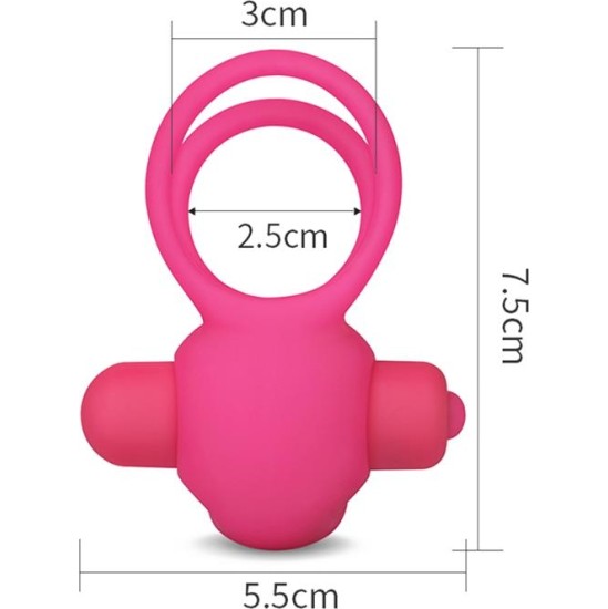 Lovetoy Double Vibrating Cockring Power Clit Duo Pink