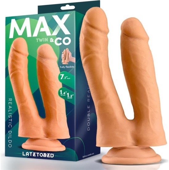 Max & Co Twin Double Realistic Dildo 7.1 Flesh