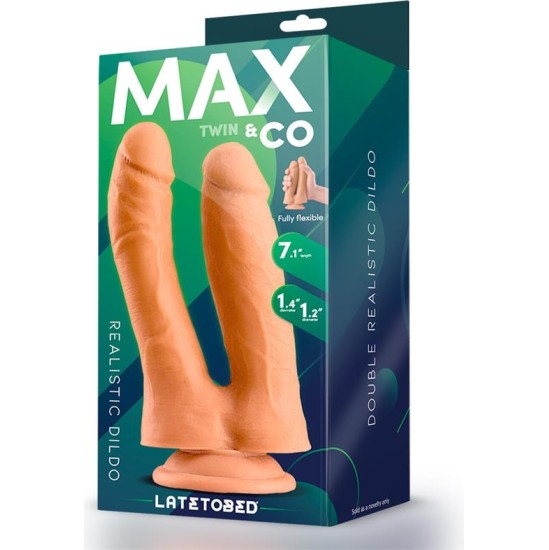 Max & Co Twin Double Realistic Dildo 7.1 Flesh