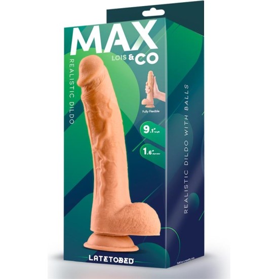 Max & Co Lois Realistic Dildo with Testicles 9.1 Flesh