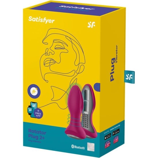 Satisfyer Rotator Plug 2+ Butt Plug with APP USB Fuchsia